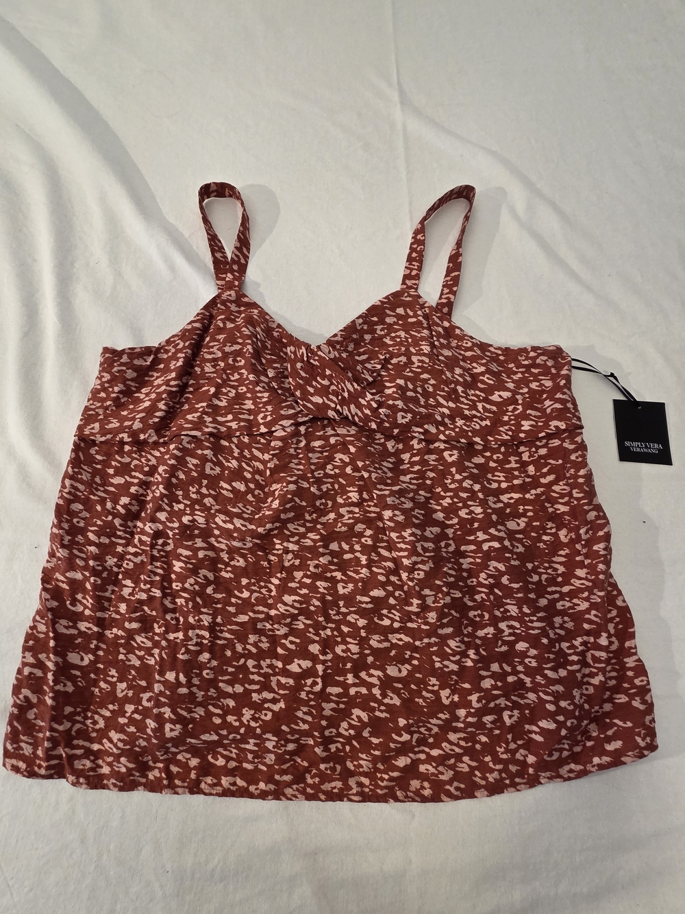 Rust Printed Camisole Tank Top. XXL Nwt